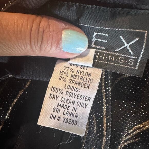 Vintage Alex Evenings Metallic Black Dress Set – Elegant Formalwear - Picture 11 of 15